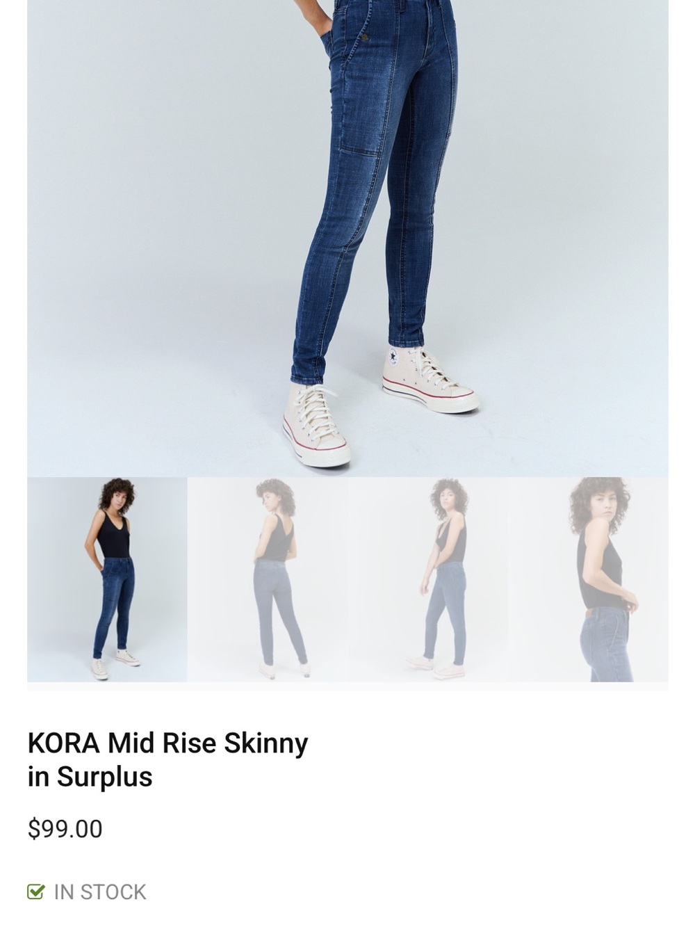 Unpublished Dark Blue High-Rise Stretch Skinny Jeans
